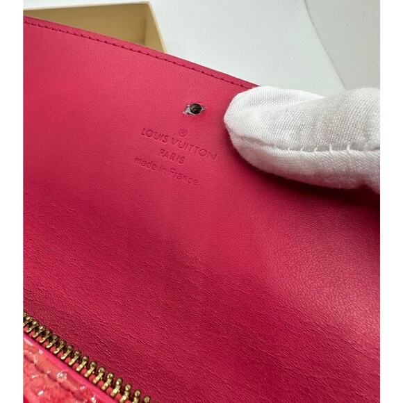 Rare Louis Vuitton Authentic LV Long Wallet Pink Floral Vernis Original Box - Picture 9 of 12